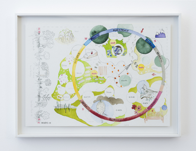 Marguerite Kahrl, (W)here, 2011, watercolor and colored pencil on paper, 36x48 cm