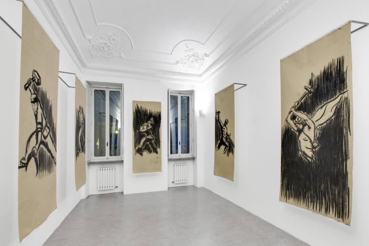 Cosimo Veneziano, Petrolio/Appunti, 2017, particolare della mostra