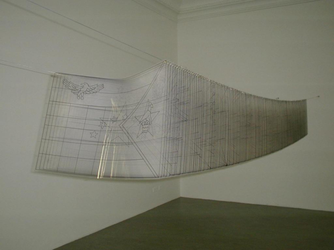 Laura Matei, Bandiera su bandiera, 2002, 192 disegni su fogli di acetato misura variabile