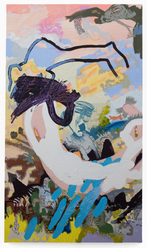 Victoria Stoian, Dar, 2025 / 2026, acrilico su tela, 140x80 cm © ph Nadia Pugliese