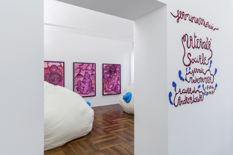 Flaminia Veronesi, Social motherhood Greatmothermom, 2024, exhibition view, ph © Beppe Giardino