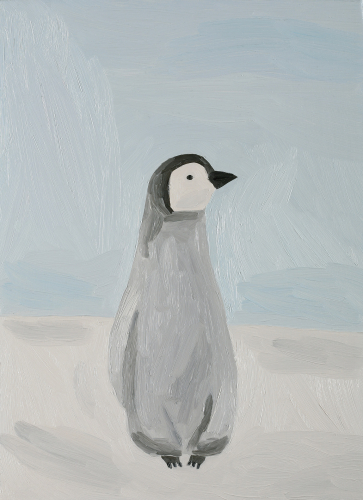 Yuko Murata, Penguin lost, oil on canvas, 33x24 cm