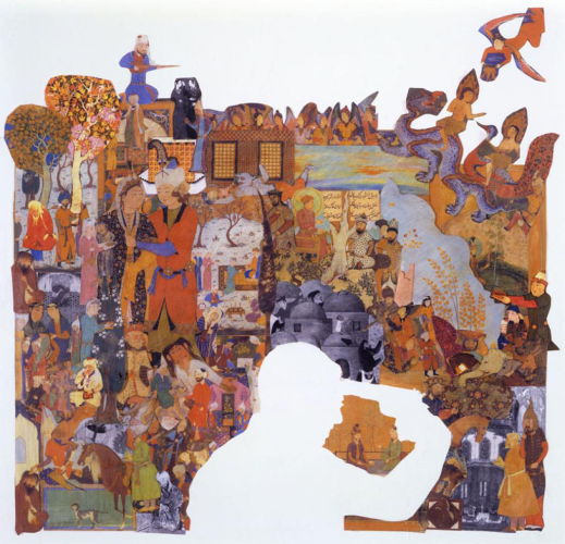 Andisheh Avini, Untitled, 2006, papercollage on paperboard