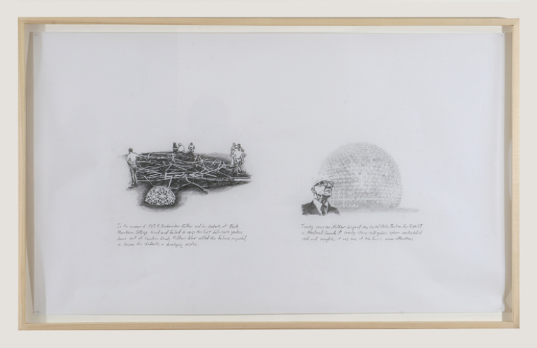 Michael Rakowitz, Supine Dome. Chapter 1, 2006, pencil on vellum, 60x102 cm