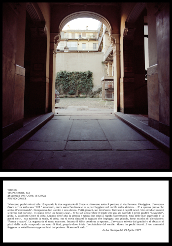 Eva Frapiccini, Torino, Via Perrone, 5 (Muri di piombo), 2005, chromogenic print | c-type print, 44x44 cm | 19x44 cm