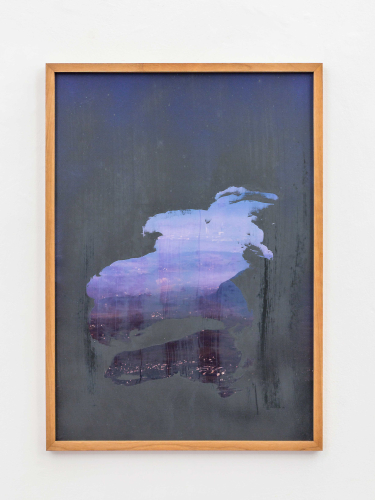 Laura Pugno, Sintomo 01, 2023, photographs, anti-pollution face cream and spray pigment, 50x35 cm