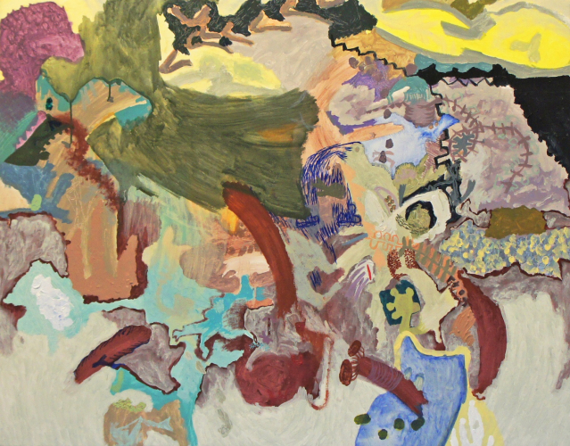 Victoria Stoian, Nistru Confines 8 km, 2023, acrylic on canvas, 90x115 cm