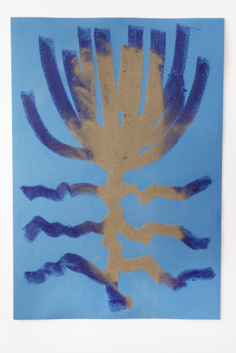Laura Pugno, Persuasione - Ammophila arenaria, 2025, oil stick and sand on sandpaper, 72x102 cm