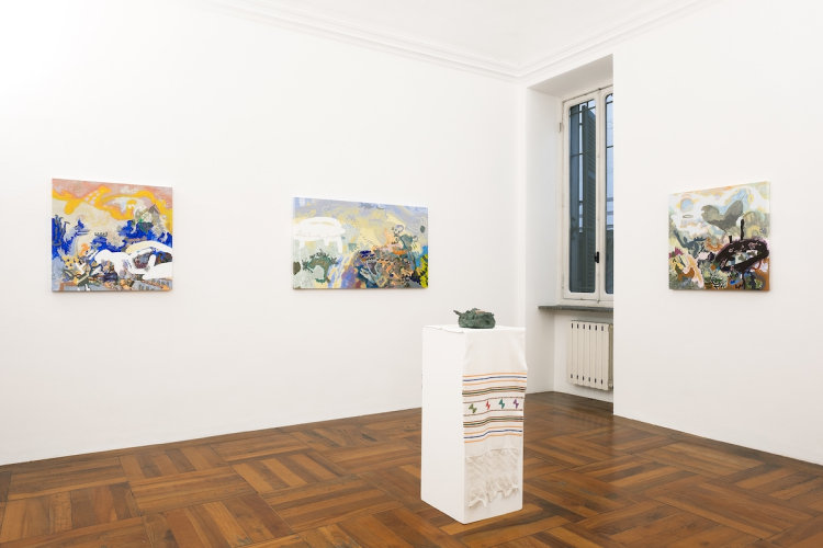 Victoria Stoian, Cel mai iubit dintre pămȃnteni, 2026, particolare della mostra © ph Nadia Pugliese