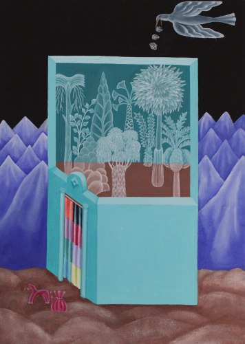 Chiara Baima Poma, Crying horse, 2026, tempera al latte su tela, 70x50 cm 