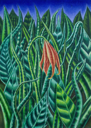 Luca De Angelis, Fiore notturno, 2026, oil on linen,  35x25 cm