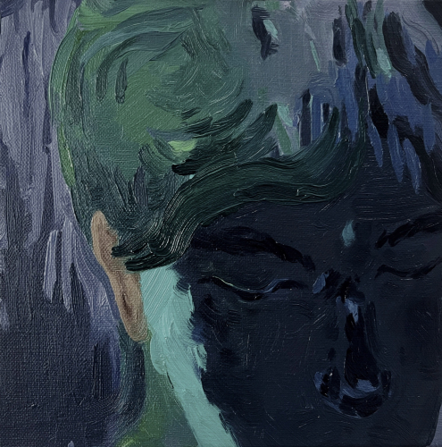 Morigen Yan, Io 2, 2025, oil on canvas, 20x20 cm