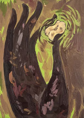 Morigen Yan, Link, 2025, oil on canvas, 24x18 cm