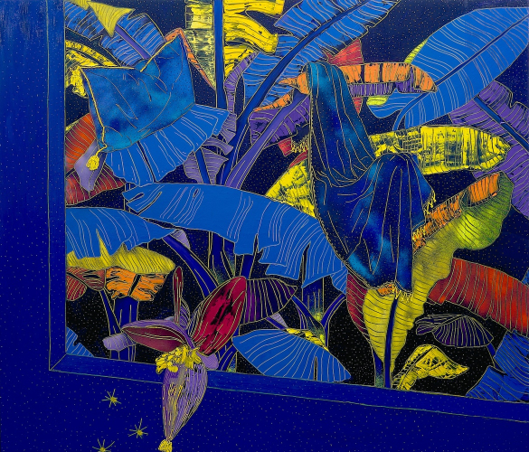 Giuseppe Mulas, Sognare la notte,  2026, acrylic, oil, spray, pure pigment on linen canvas, 180x200 cm © ph Mattia Giordano